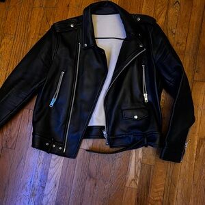 MSGM Black Leather Jacket